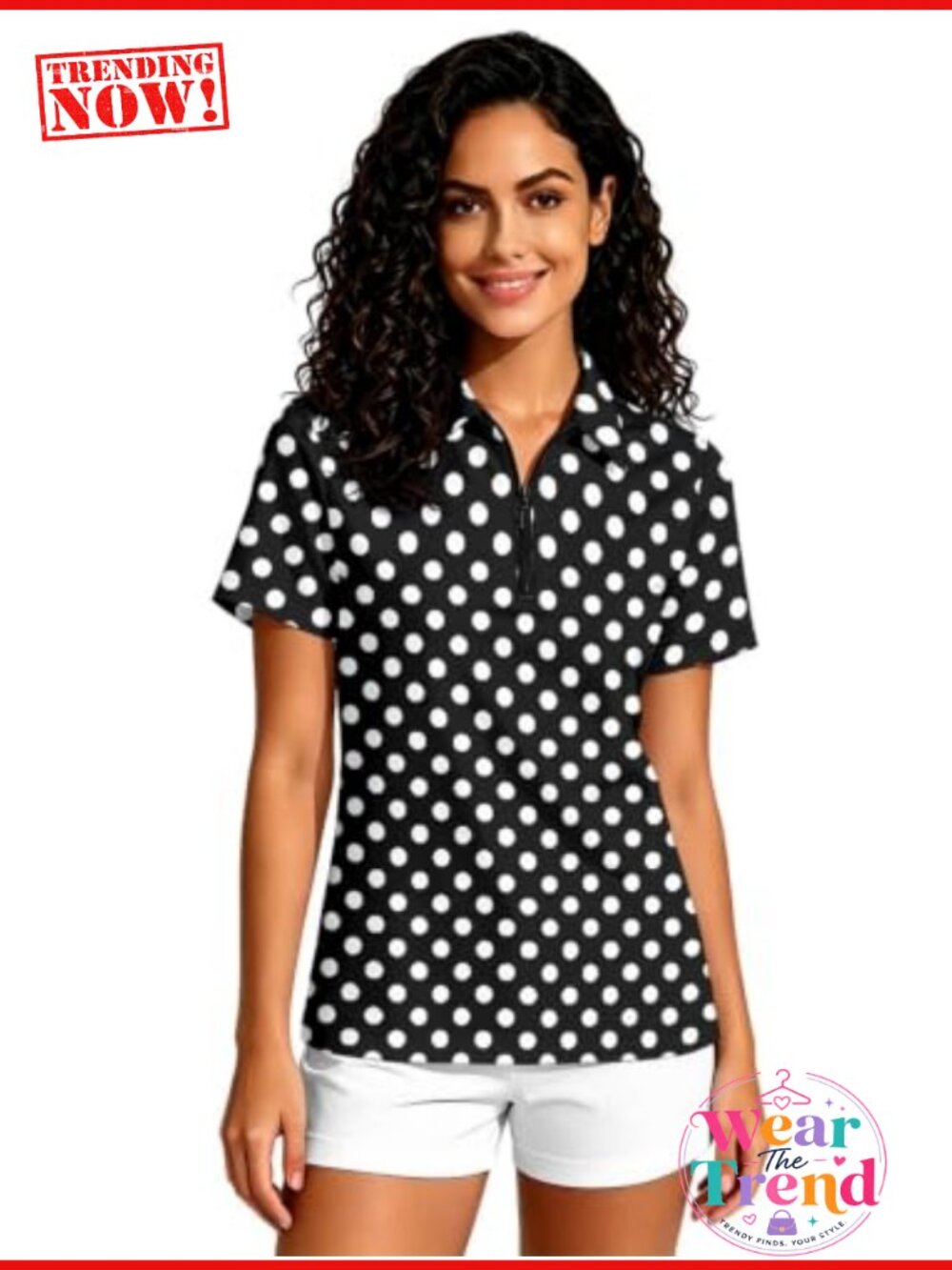 Women's 1/4 Zip Golf Polo Shirt Short Sleeve Athletic Tennis Top